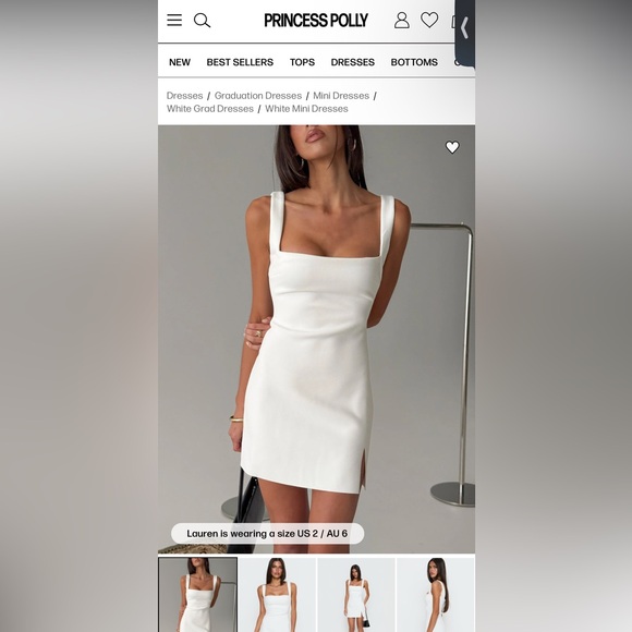 NEW Princess Polly Bombshell Mini Dress White - Picture 11 of 13